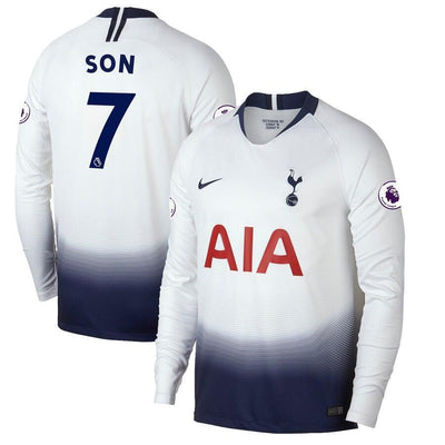 Son Heung-min Tottenham Hotspur Fanatics Branded 2018/2019 Home Replica Long Sleeve Jersey – White