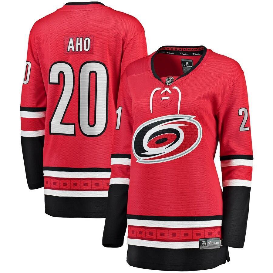 Sebastian Aho Carolina Hurricanes  Branded Women's Home Breakaway Player Jersey – Red