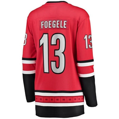 Warren Foegele Carolina Hurricanes  Branded Women's Home Breakaway Player Jersey – Red