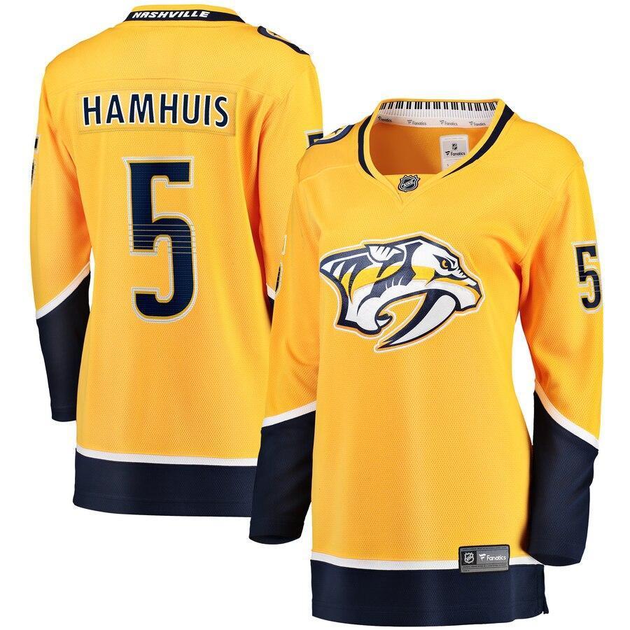 Dan Hamhuis Nashville Predators  Branded Women's Home Breakaway Player Jersey – Gold