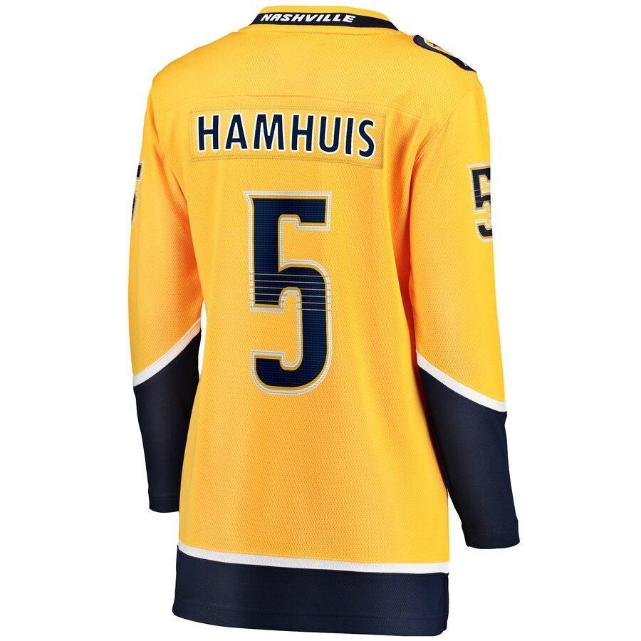 Dan Hamhuis Nashville Predators  Branded Women's Home Breakaway Player Jersey – Gold