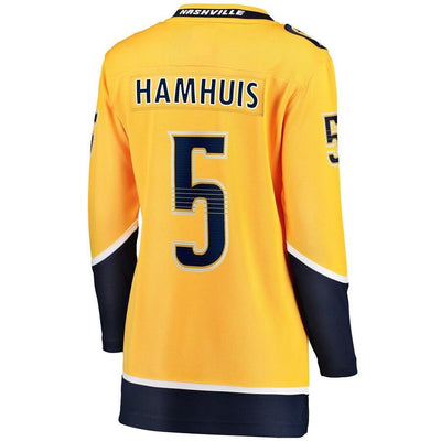Dan Hamhuis Nashville Predators  Branded Women's Home Breakaway Player Jersey – Gold