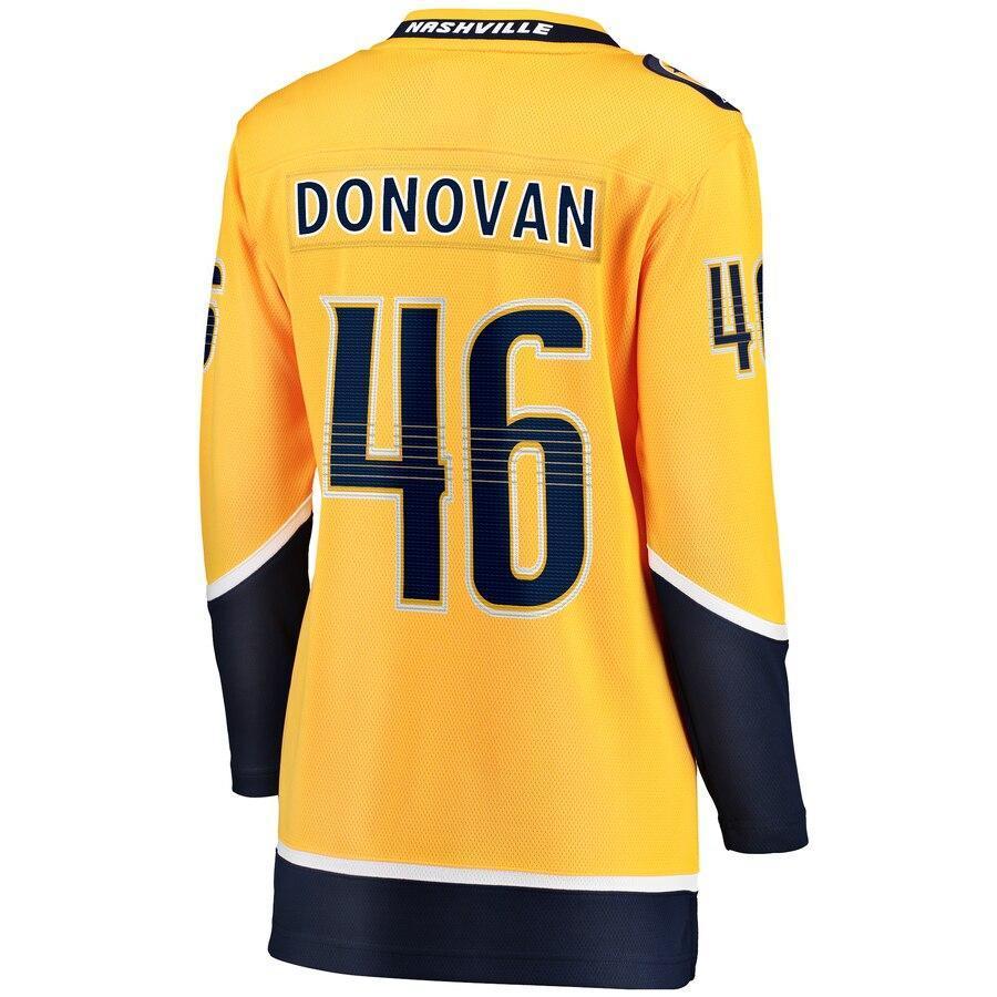 Matt Donovan Nashville Predators Branded Women's Home Breakaway Player Jersey – Gold