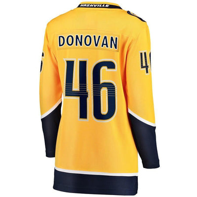 Matt Donovan Nashville Predators Branded Women's Home Breakaway Player Jersey – Gold