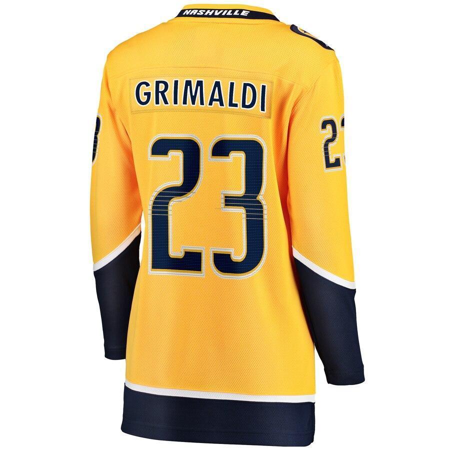 Rocco Grimaldi Nashville Predators  Branded Women's Home Breakaway Player Jersey – Gold