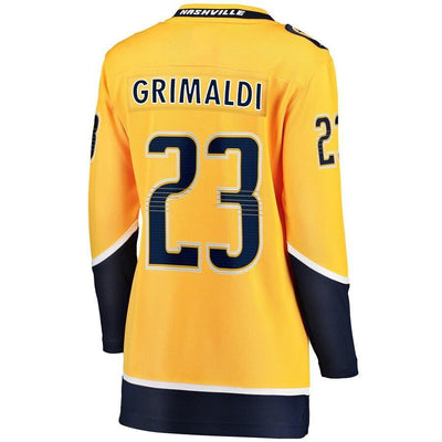 Rocco Grimaldi Nashville Predators  Branded Women's Home Breakaway Player Jersey – Gold