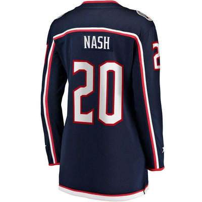 Riley Nash 20 Columbus Blue Jackets Women's Navy Home Breakaway Player Jersey