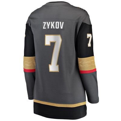 Valentin Zykov 7 Vegas Golden Knights Women's Black Home Breakaway Player Jersey