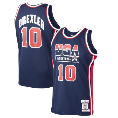 Clyde Drexler USA Basketball Home 1992 Dream Team Authentic Jersey - Navy
