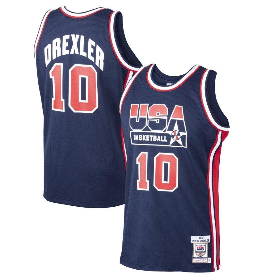 Clyde Drexler USA Basketball Home 1992 Dream Team Authentic Jersey - Navy