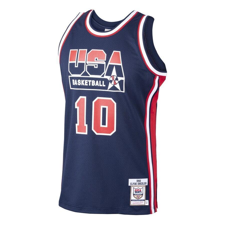 Clyde Drexler USA Basketball Home 1992 Dream Team Authentic Jersey - Navy