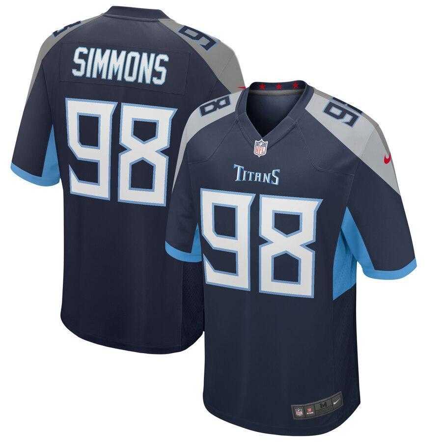 Jeffery Simmons Tennessee Titans Game Jersey – Navy