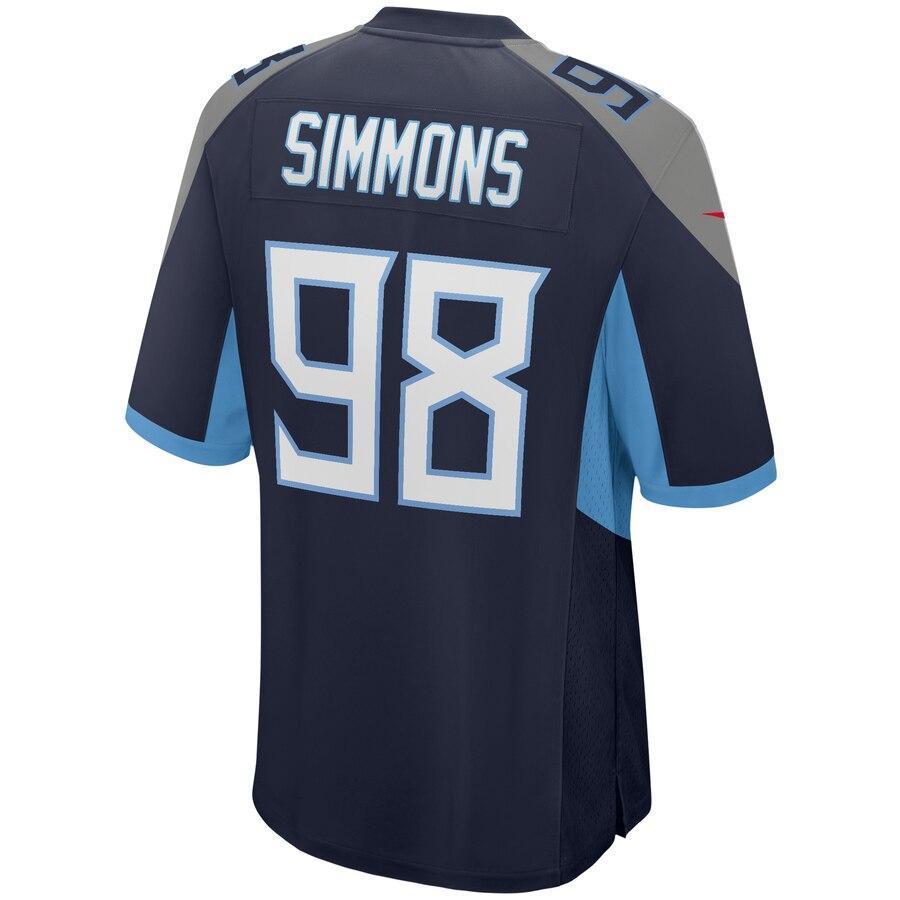 Jeffery Simmons Tennessee Titans Game Jersey – Navy