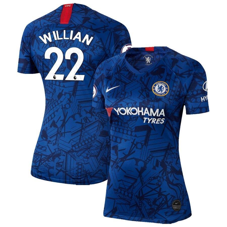 Willian Borges da Silva Chelsea Nike Women's 2019 Home Breathe Stadium Replica Jersey – Blue