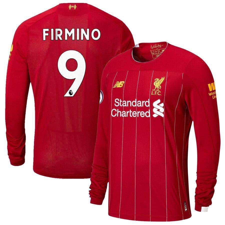 Roberto Firmino Liverpool New Balance 2019/20 Home Replica Player Long Sleeve Jersey – Red