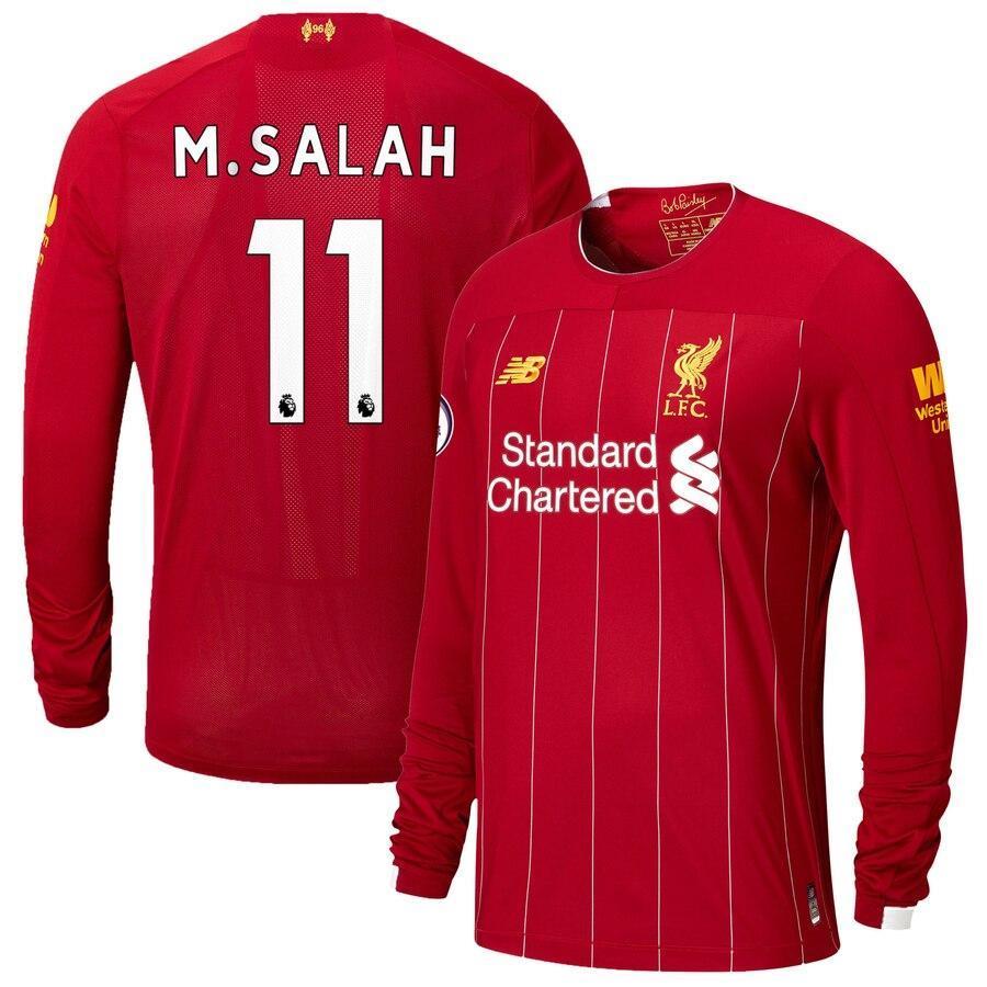 Mohamed Salah Liverpool New Balance 2019/20 Home Replica Player Long Sleeve Jersey – Red