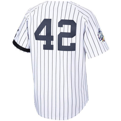 Men's New York Yankees Mariano Rivera Mitchell & Ness White/Navy Home 1999 Cooperstown Collection Jersey