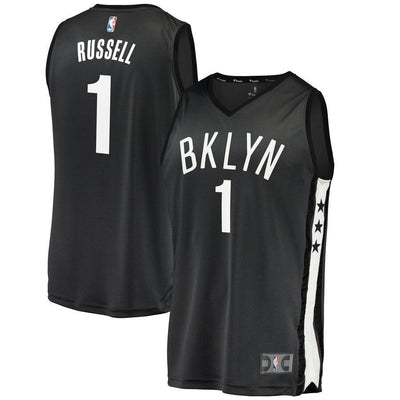 D'Angelo Russell Brooklyn Nets Fast Break Replica Jersey - Statement Edition – Black