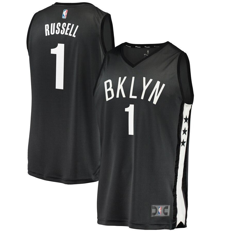 D'Angelo Russell Brooklyn Nets Fast Break Replica Jersey - Statement Edition – Black