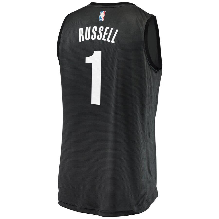 D'Angelo Russell Brooklyn Nets Fast Break Replica Jersey - Statement Edition – Black