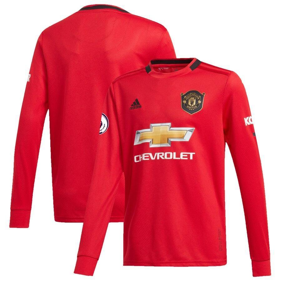 Manchester United adidas Youth 2019/20 Home Replica Long Sleeve Jersey – Red
