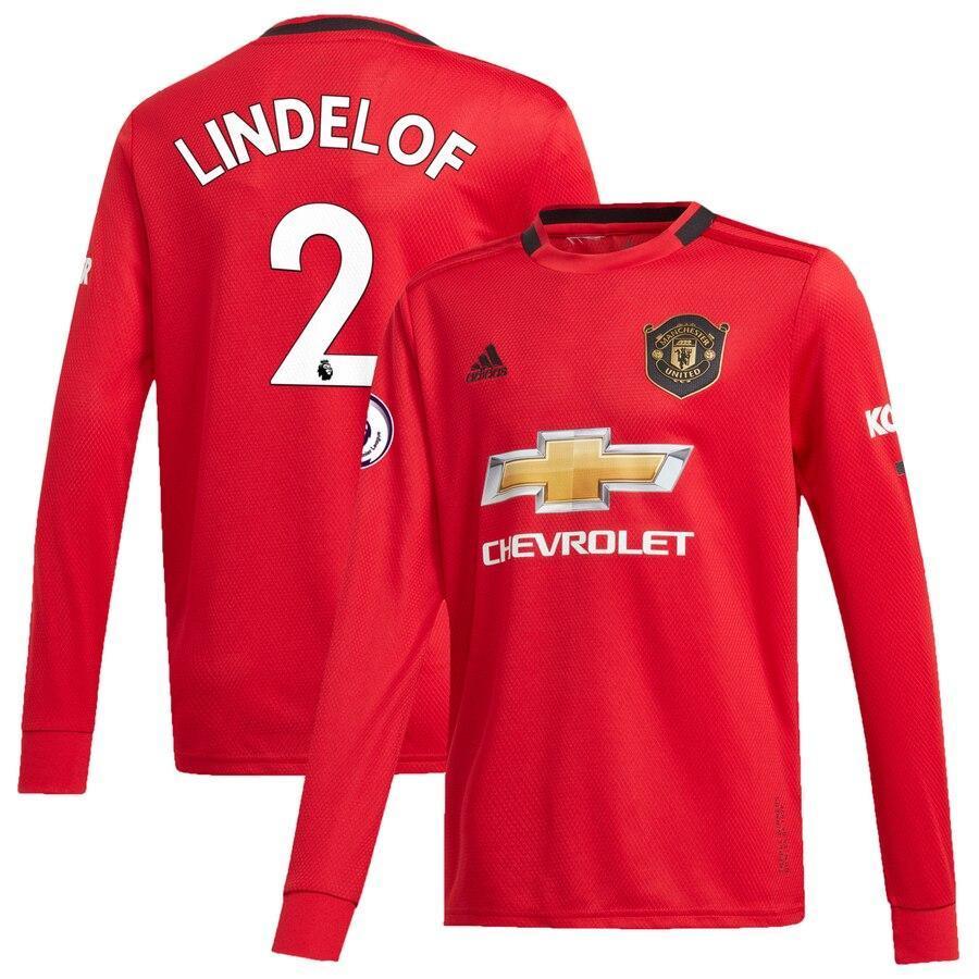 Victor Lindelöf Manchester United adidas Youth 2019/20 Home Replica Long Sleeve Player Jersey – Red