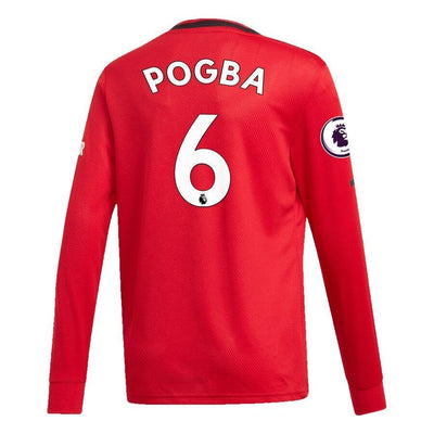Paul Pogba Manchester United adidas Youth 2019/20 Home Replica Long Sleeve Player Jersey – Red