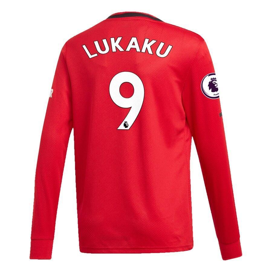 Romelu Lukaku Manchester United adidas Youth 2019/20 Home Replica Long Sleeve Player Jersey – Red