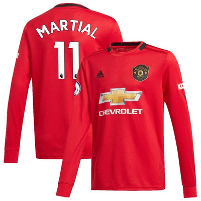 Anthony Martial Manchester United adidas Youth 2019/20 Home Replica Long Sleeve Player Jersey – Red