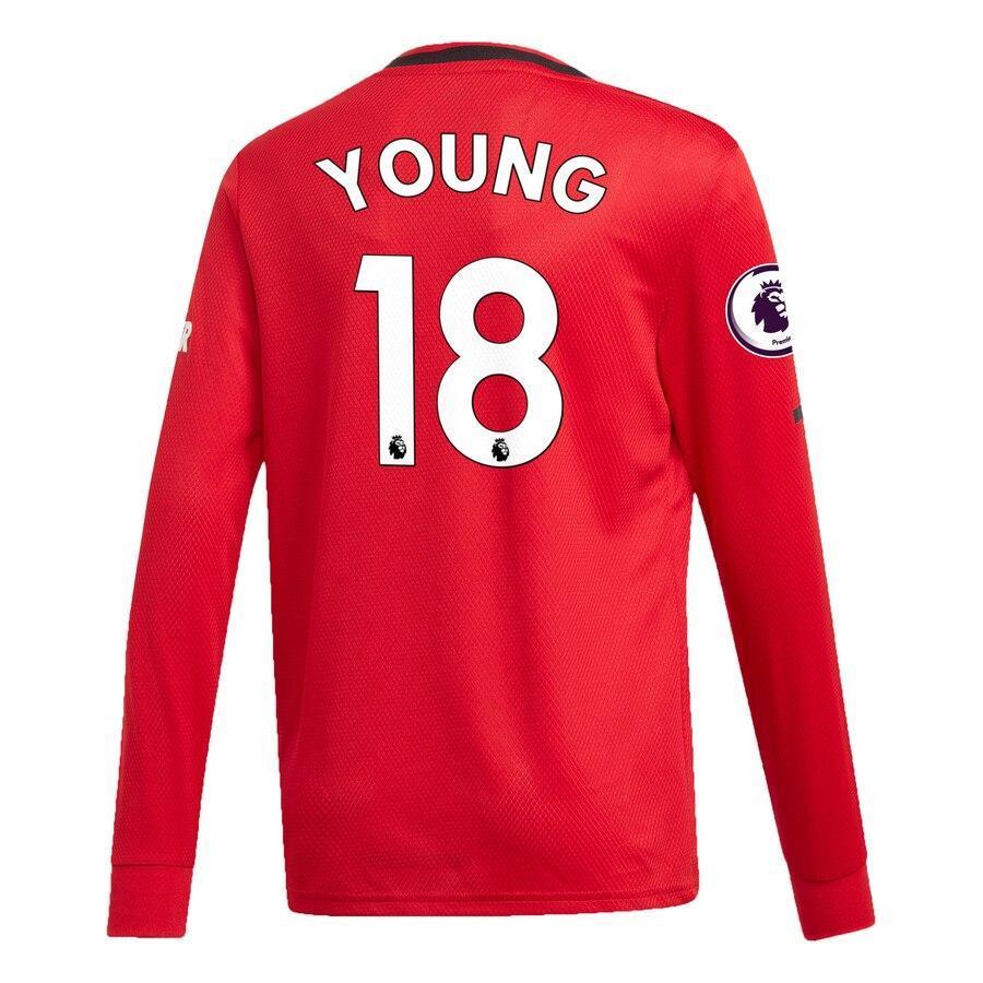 Ashley Young Manchester United adidas Youth 2019/20 Home Replica Long Sleeve Player Jersey – Red