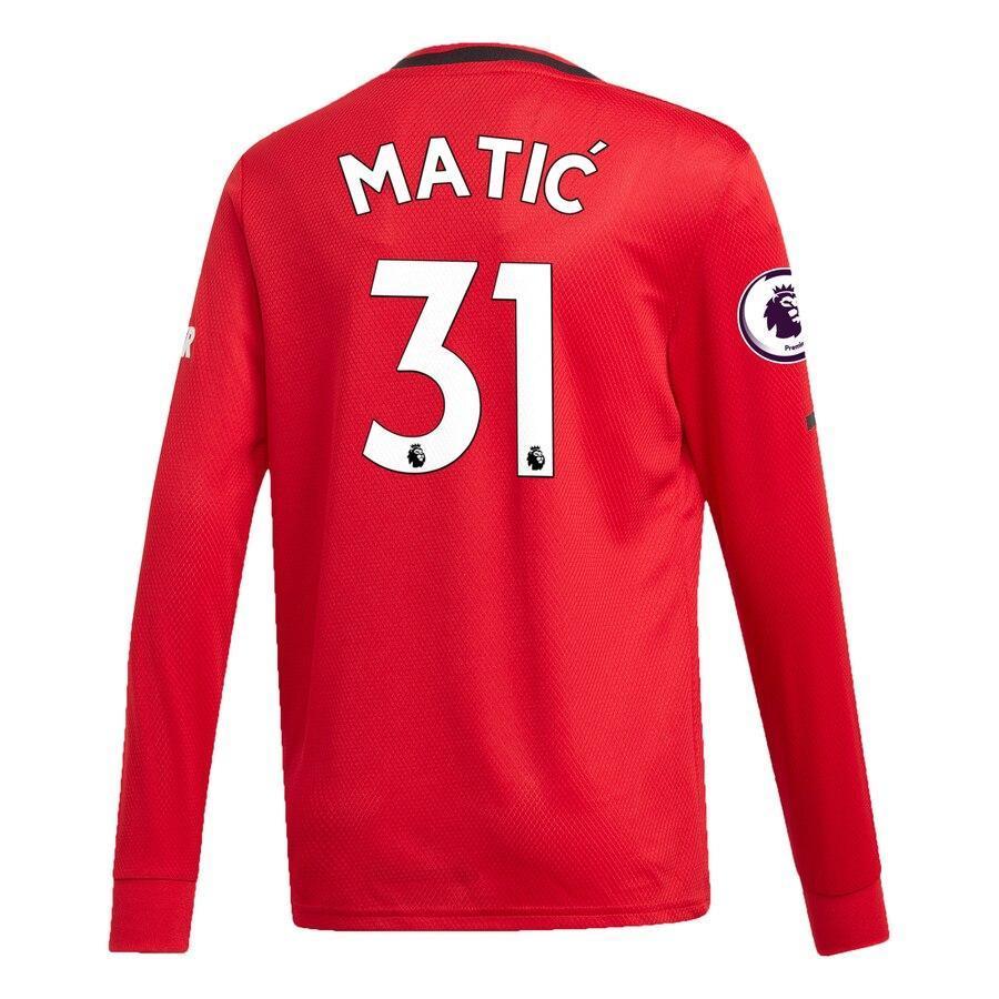 Nemanja Matic Manchester United adidas Youth 2019/20 Home Replica Long Sleeve Player Jersey – Red