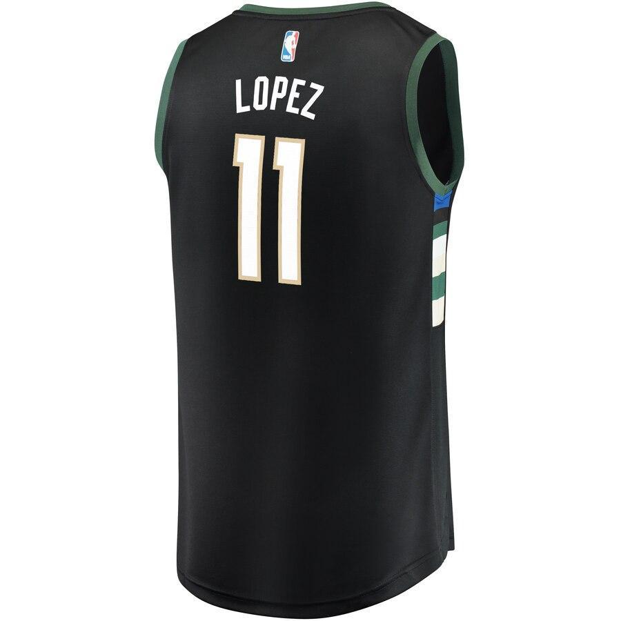 Brook Lopez Milwaukee Bucks Fast Break Replica Jersey - Statement Edition - Black