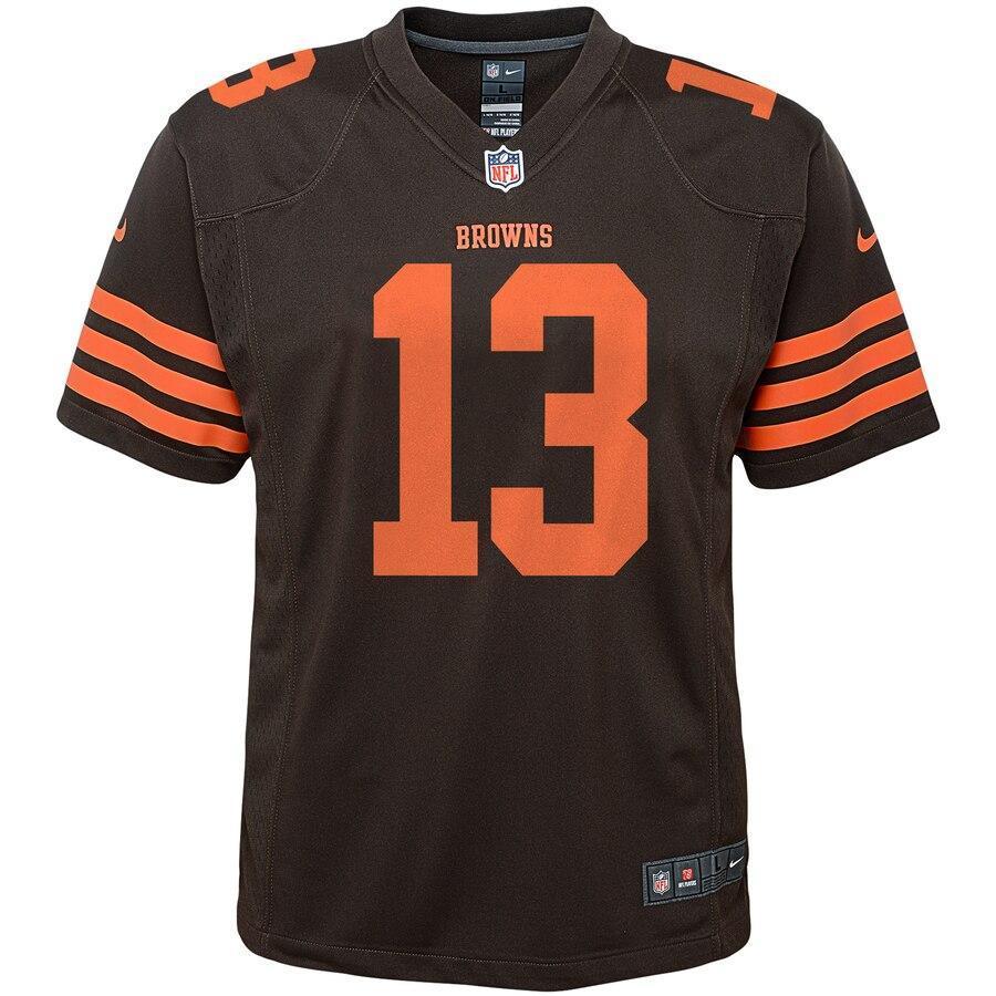 Odell Beckham Jr 13 Cleveland Browns Youth Brown Color Rush Player Game Jersey