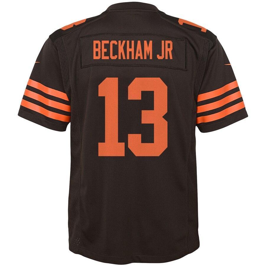 Odell Beckham Jr 13 Cleveland Browns Youth Brown Color Rush Player Game Jersey