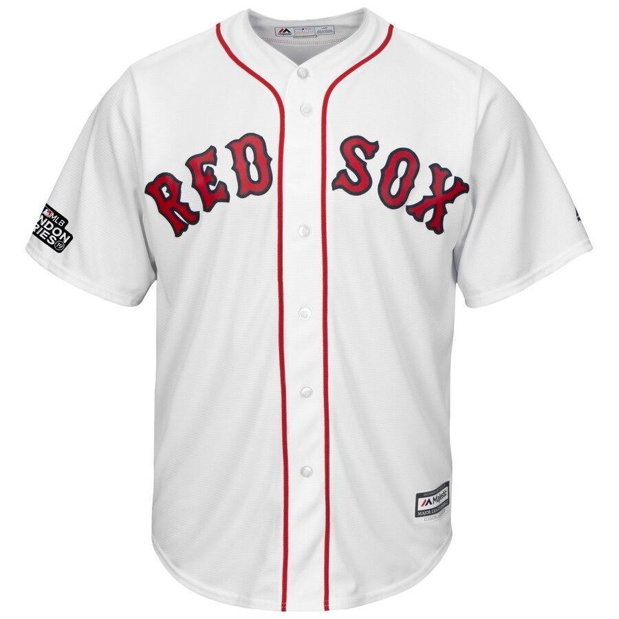 Mookie Betts 50 Boston Red Sox White 2019 London Series Cool Base Player Jersey