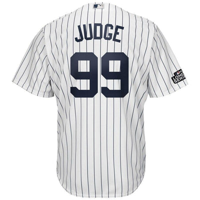 Aaron Judge 99 New York Yankees White/Navy 2019 London Series Cool Base Player Jersey