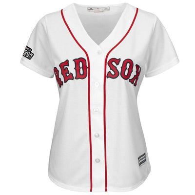 Mookie Betts 50 Boston Red Sox Women's White 2019 London Series Cool Base Player Jersey