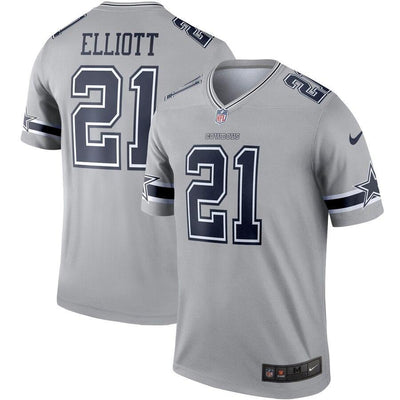 Ezekiel Elliott Dallas Cowboys Gray Inverted Legend Jersey