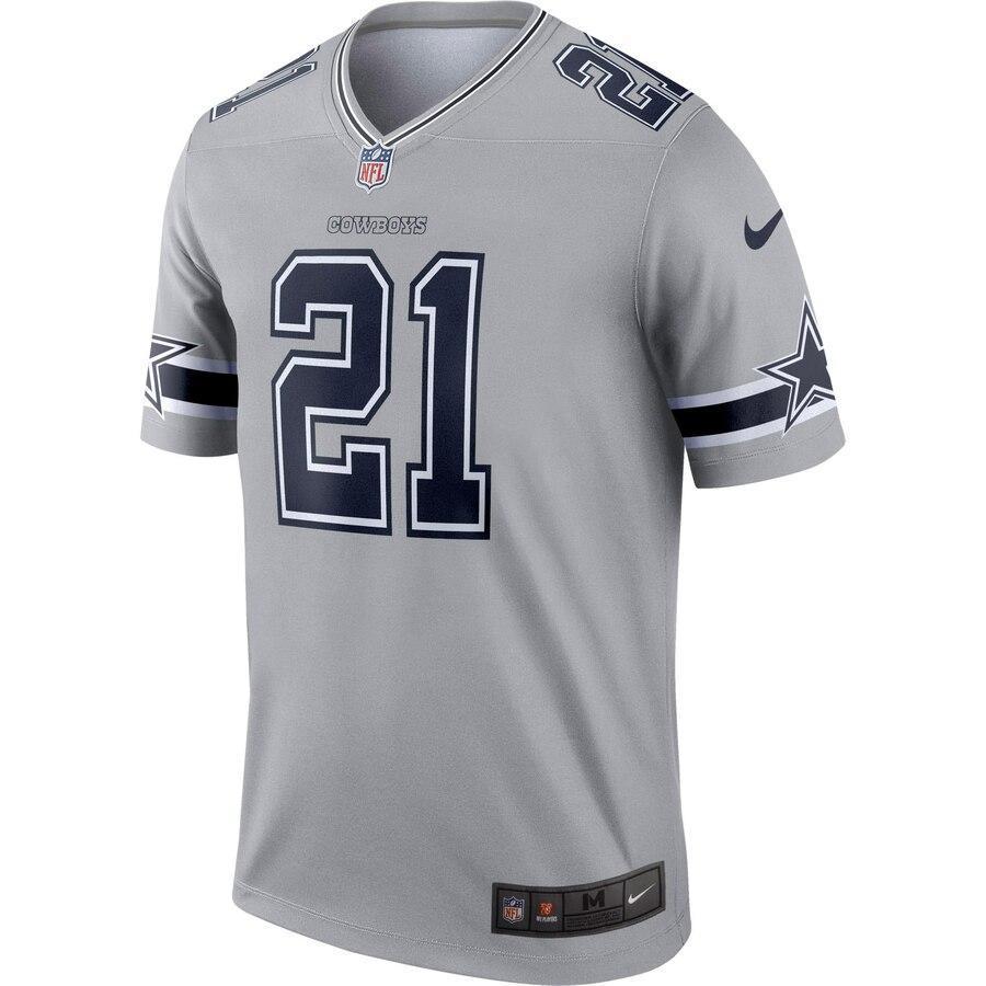 Nike Ezekiel Elliott Dallas Cowboys Gray Inverted Legend Jersey
