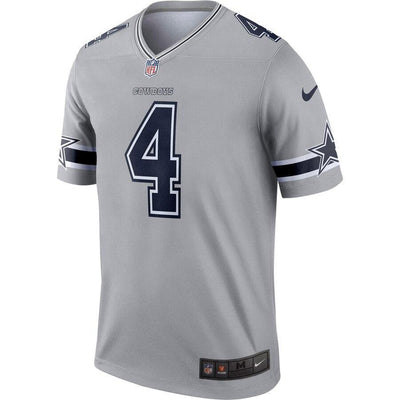 Dak Prescott 4 Dallas Cowboys Gray Inverted Legend Jersey
