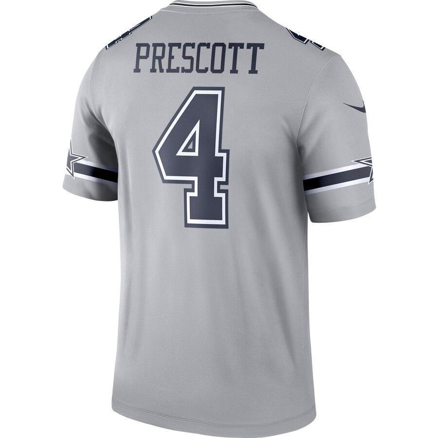 Dak Prescott Dallas Cowboys Gray Inverted Legend Jersey