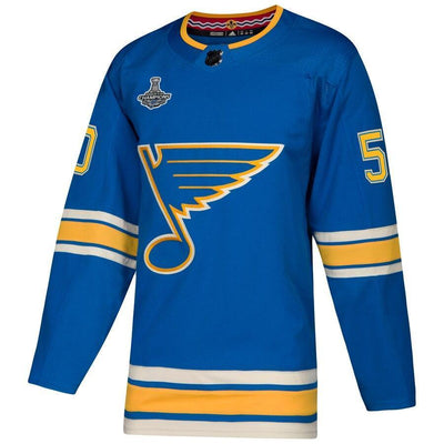 Jordan Binnington St. Louis Blues 2019 Stanley Cup Champions Alternate  Player Jersey – Blue
