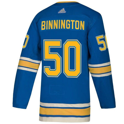 Jordan Binnington St. Louis Blues 2019 Stanley Cup Champions Alternate  Player Jersey – Blue