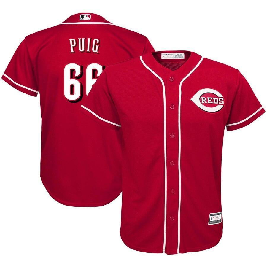 Yasiel Puig 66 Cincinnati Reds Youth Red Alternate Official Cool Base Player Jersey