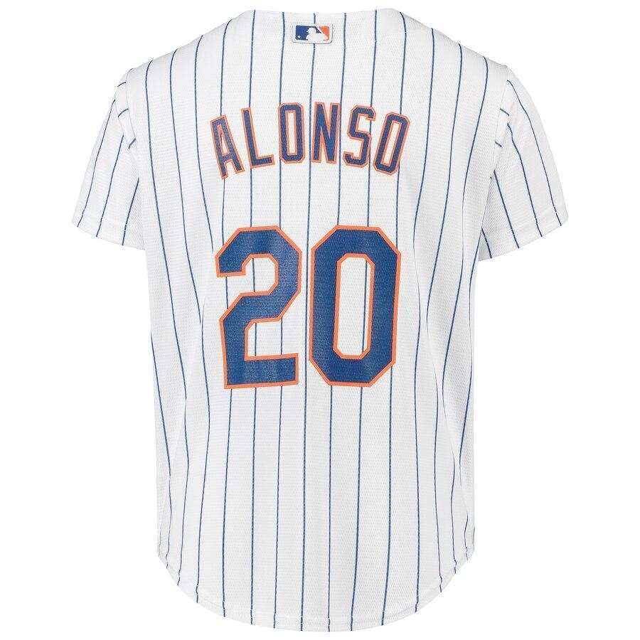 Pete Alonso New York Mets Youth White/Royal Home Official Cool Base Player Jersey