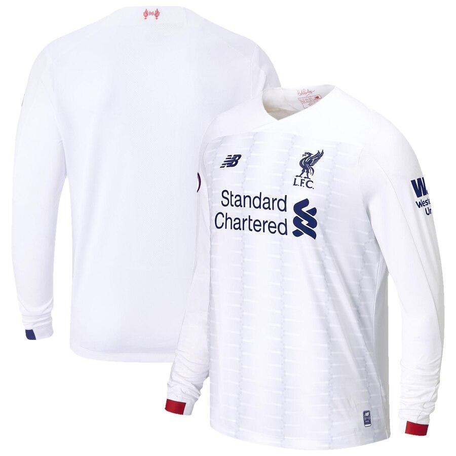 Liverpool New Balance 2019/20 Away Replica Long Sleeve Jersey – White