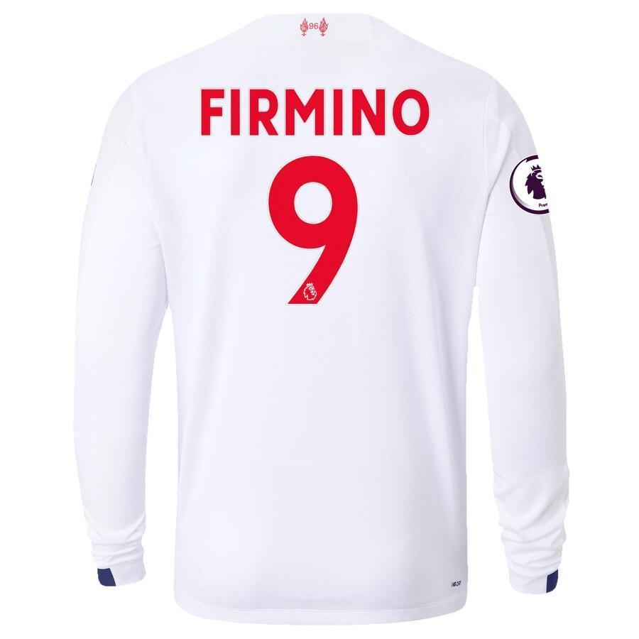 Roberto Firmino Liverpool New Balance 2019/20 Away Replica Long Sleeve Player Jersey – White