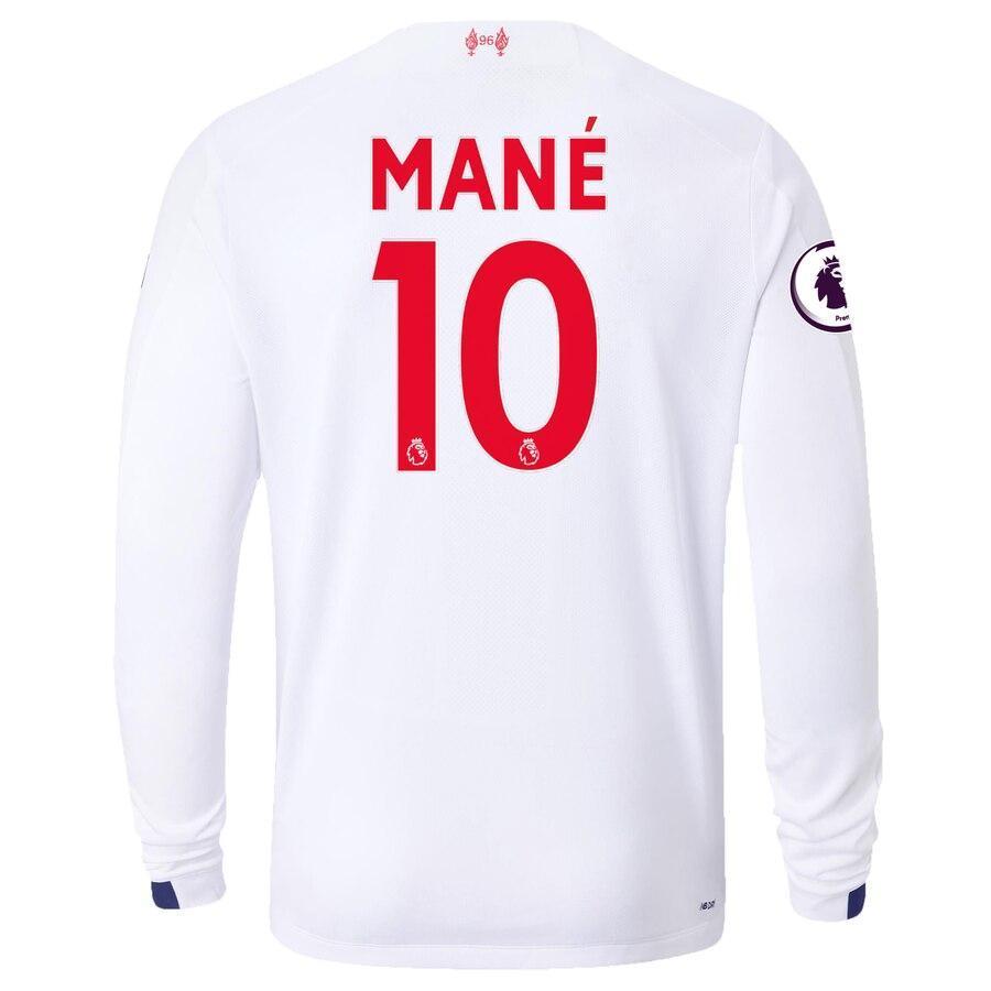Sadio Mané Liverpool New Balance 2019/20 Away Replica Long Sleeve Player Jersey – White