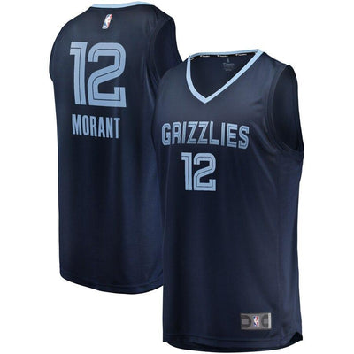 Ja Morant Memphis Grizzlies 2019 NBA Draft First Round Pick Fast Break Replica Jersey Navy - Icon Edition
