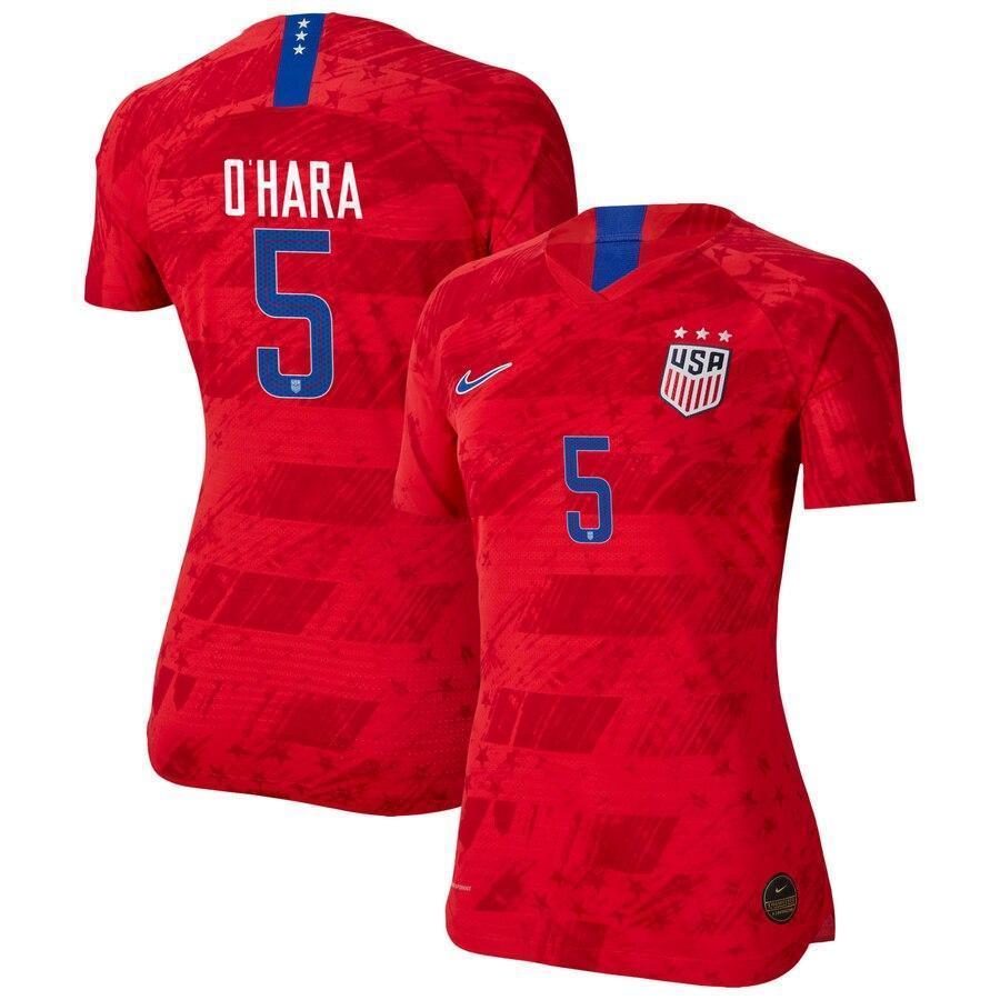 Kelley O'Hara 5 USWNT Women's Red 2019 Away Authentic Vapor Player Jersey